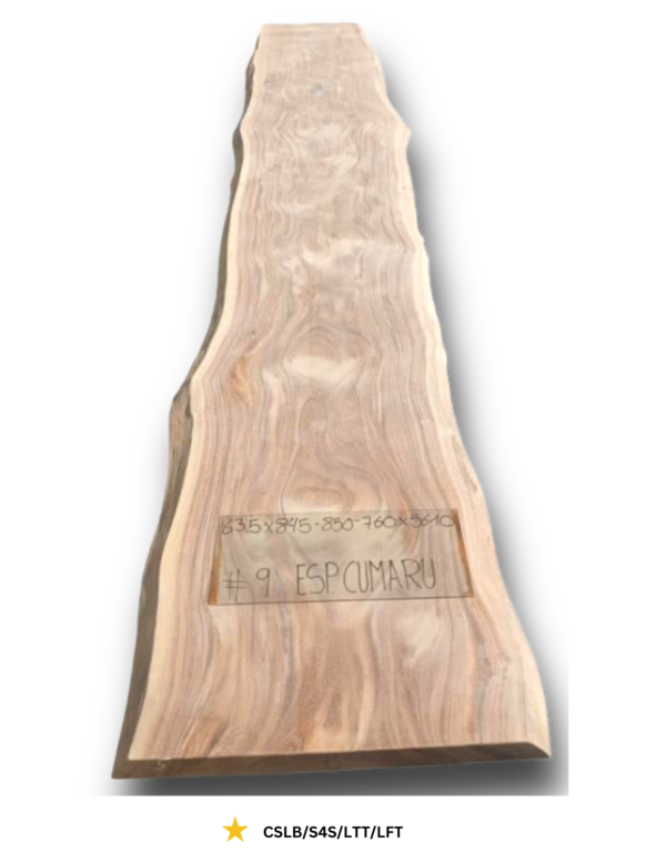 ESC - 9 Exotic Southern Teak Live Edge Table Slab